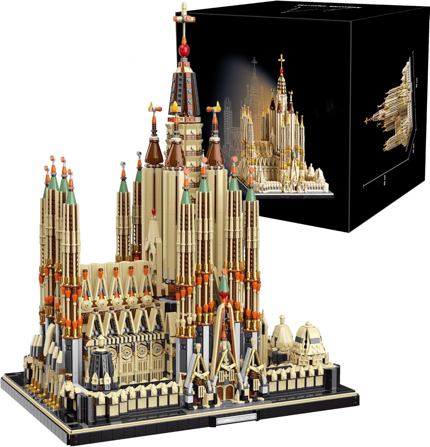 Architektur Sagrada Família Modellbausatz, Modular Kirche Klemmbausteine Sagrada Familia Bausteine Bausatz aus 10327+ Teile, Mit Original Verpackung 