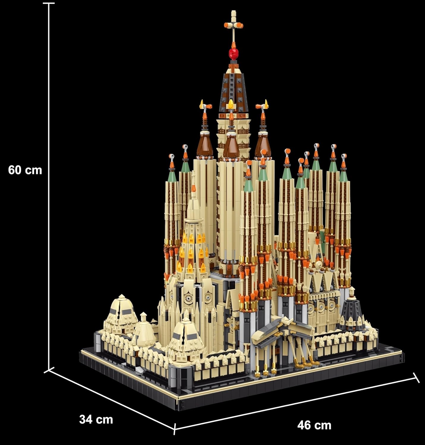 Architektur Sagrada Família Modellbausatz, Modular Kirche Klemmbausteine Sagrada Familia Bausteine Bausatz aus 10327+ Teile, Mit Original Verpackung 