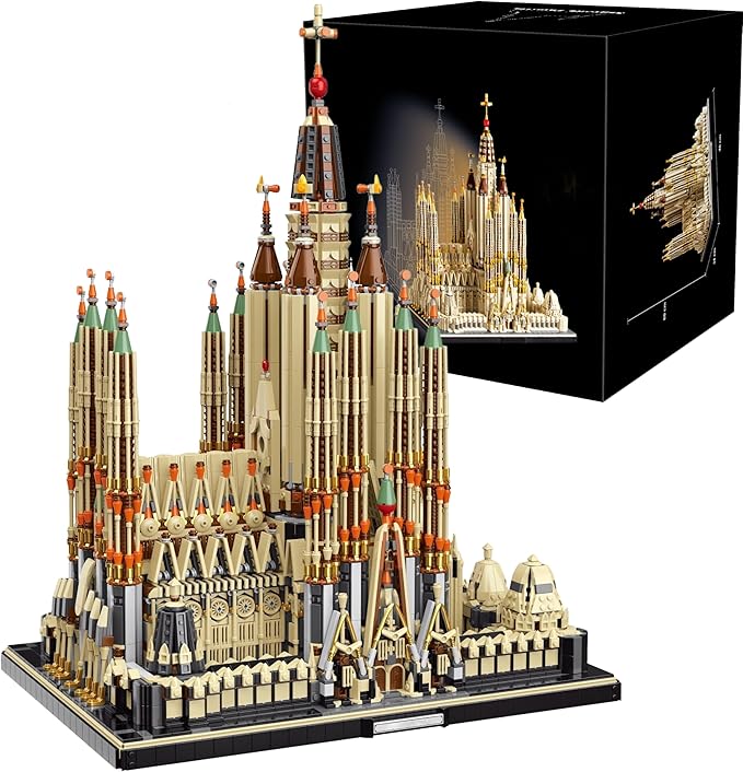 Architektur Sagrada Família Modellbausatz, Modular Kirche Klemmbausteine Sagrada Familia Bausteine Bausatz aus 10327+ Teile, Mit Original Verpackung 
