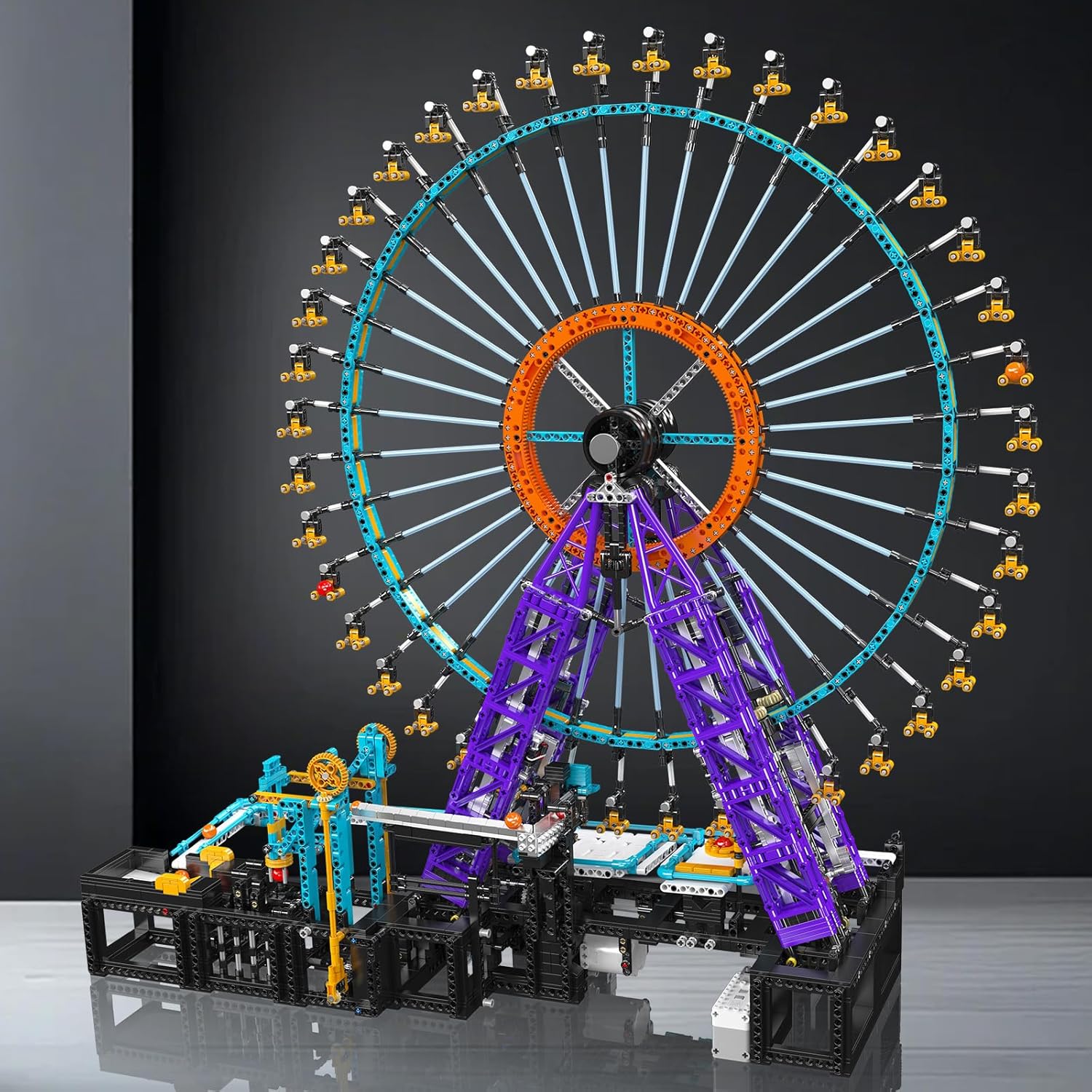 Technik MOC Kugel-Riesenrad Bausteine Modell Großes Elektrisches Freizeitpark-Bauset Riesenrad, 4402 Teile