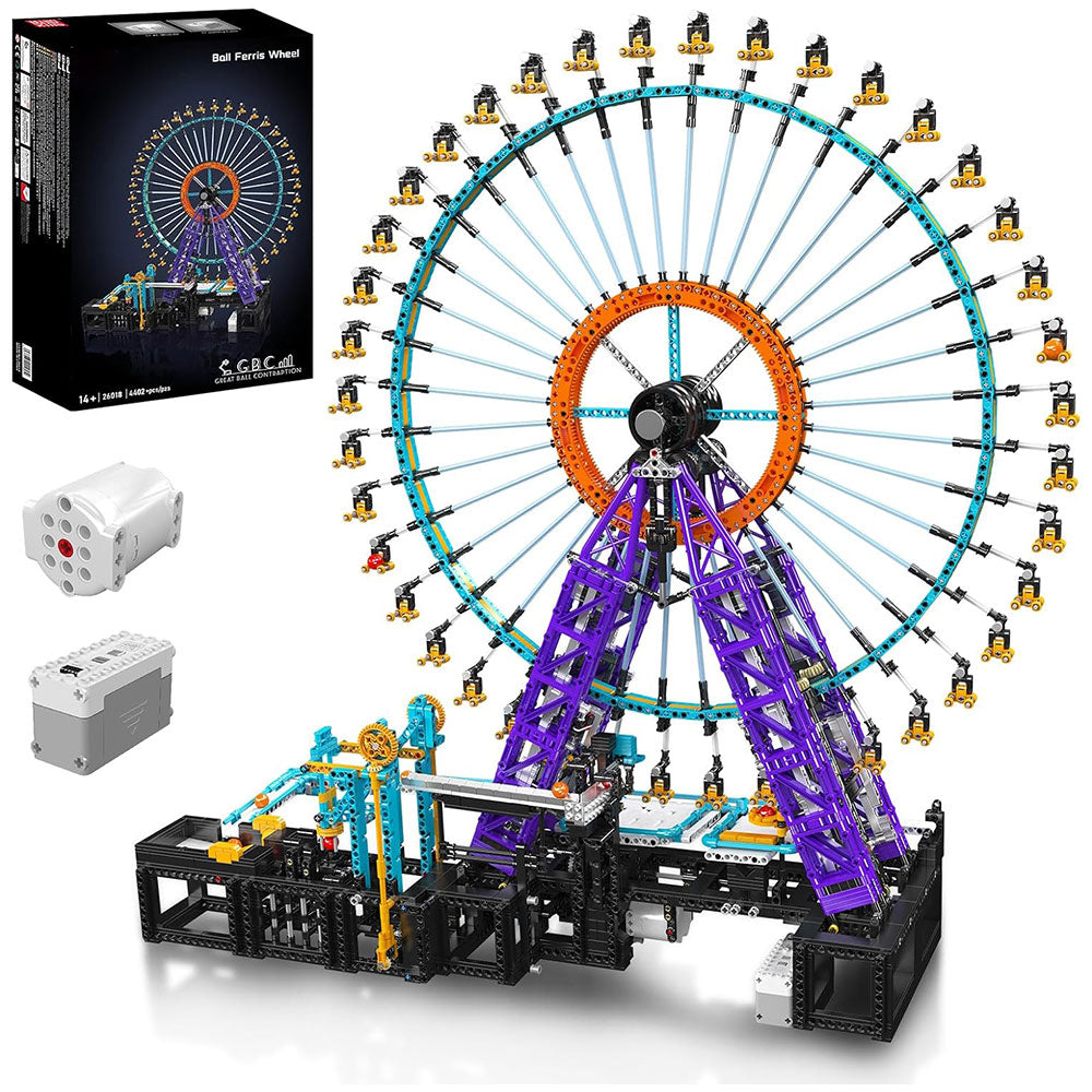 Technik MOC Kugel-Riesenrad Bausteine Modell Großes Elektrisches Freizeitpark-Bauset Riesenrad, 4402 Teile