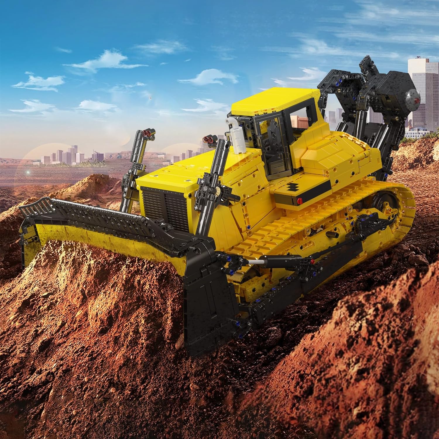 Technik Bulldozer Liebherr PR766 Raupenbagger, APP Fernbedienung LKW mit Motoren Bausätze Spielzeug Geschenke für 8+ Jahre (3774 Teile)
