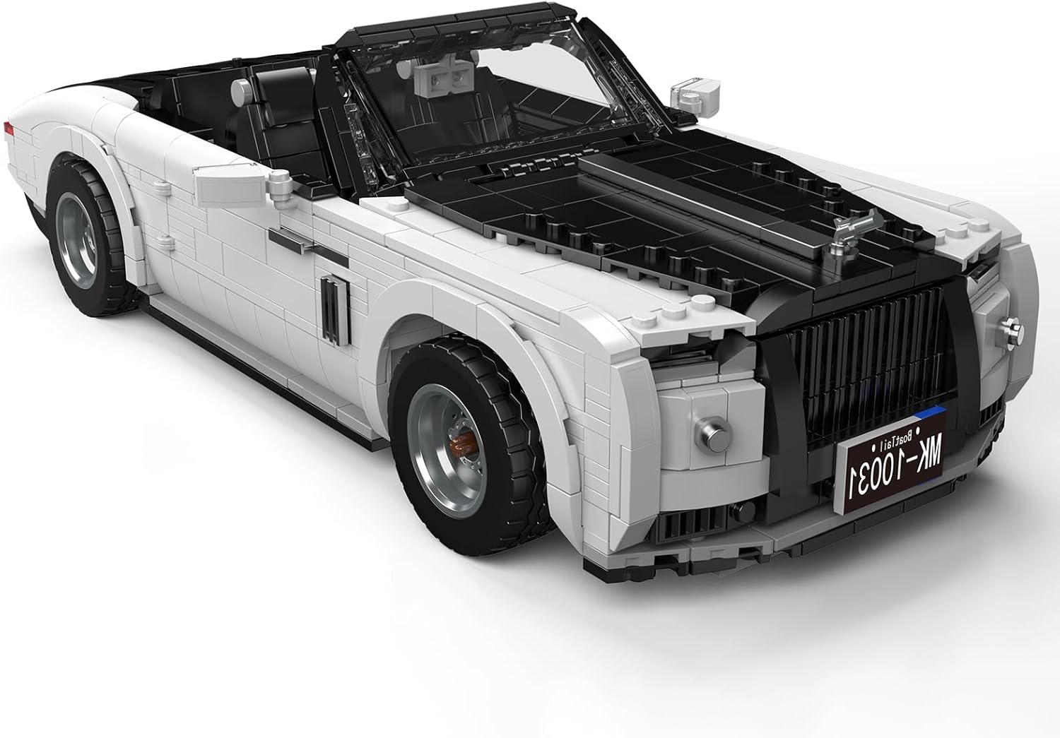 Technik Auto Rolls-Royce Phantom Modellbau,Der Weiß Oldtimer Baustein (1603 Teile),Montage Technologie Sport-Rennwagen Klemmbaustein,Sammelbare Autospielzeuge für Kinder/Erwachsene 8+