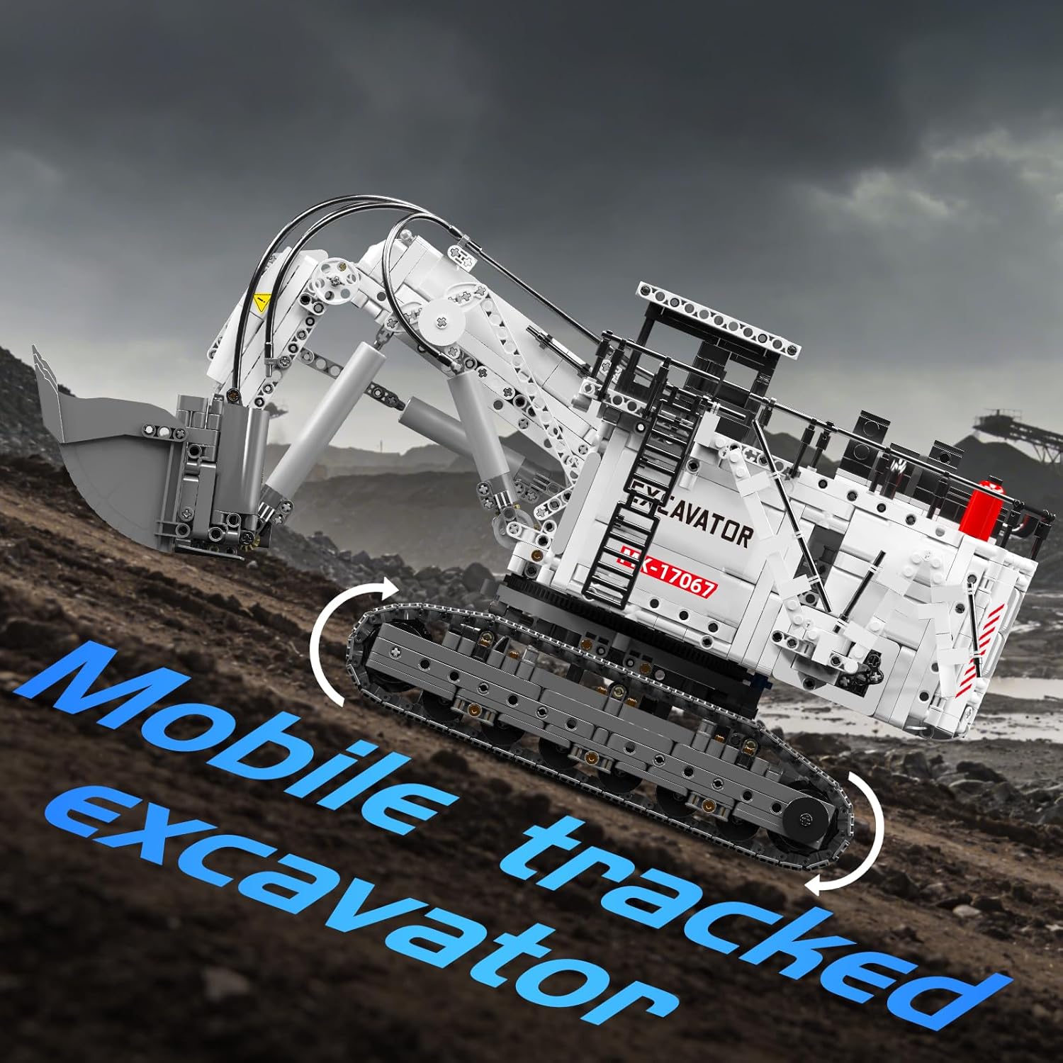 MOC-17067 Technik Bagger Liebherr R9800 Raupenbagger, Ferngesteuerter Bagger Modell Bausatz für Erwachsene mit 8 Motoren (über 3567 Teile)