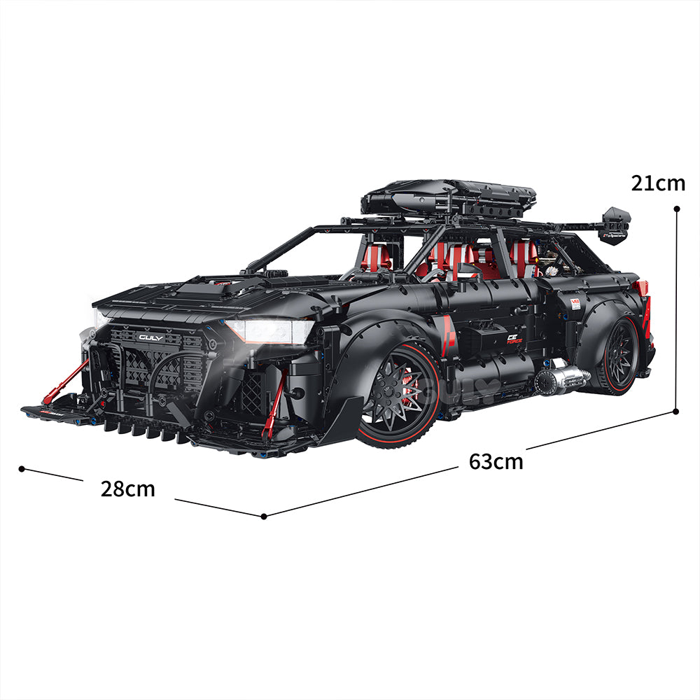 Technik Auto 1: 8 für Audi RS6, Groß Auto mit 6 Motoren Set, Technik Auto ModeII Bausatz, 4189 TeiIe MOC Superauto ModeII, für Audi RS6 Technik Auto