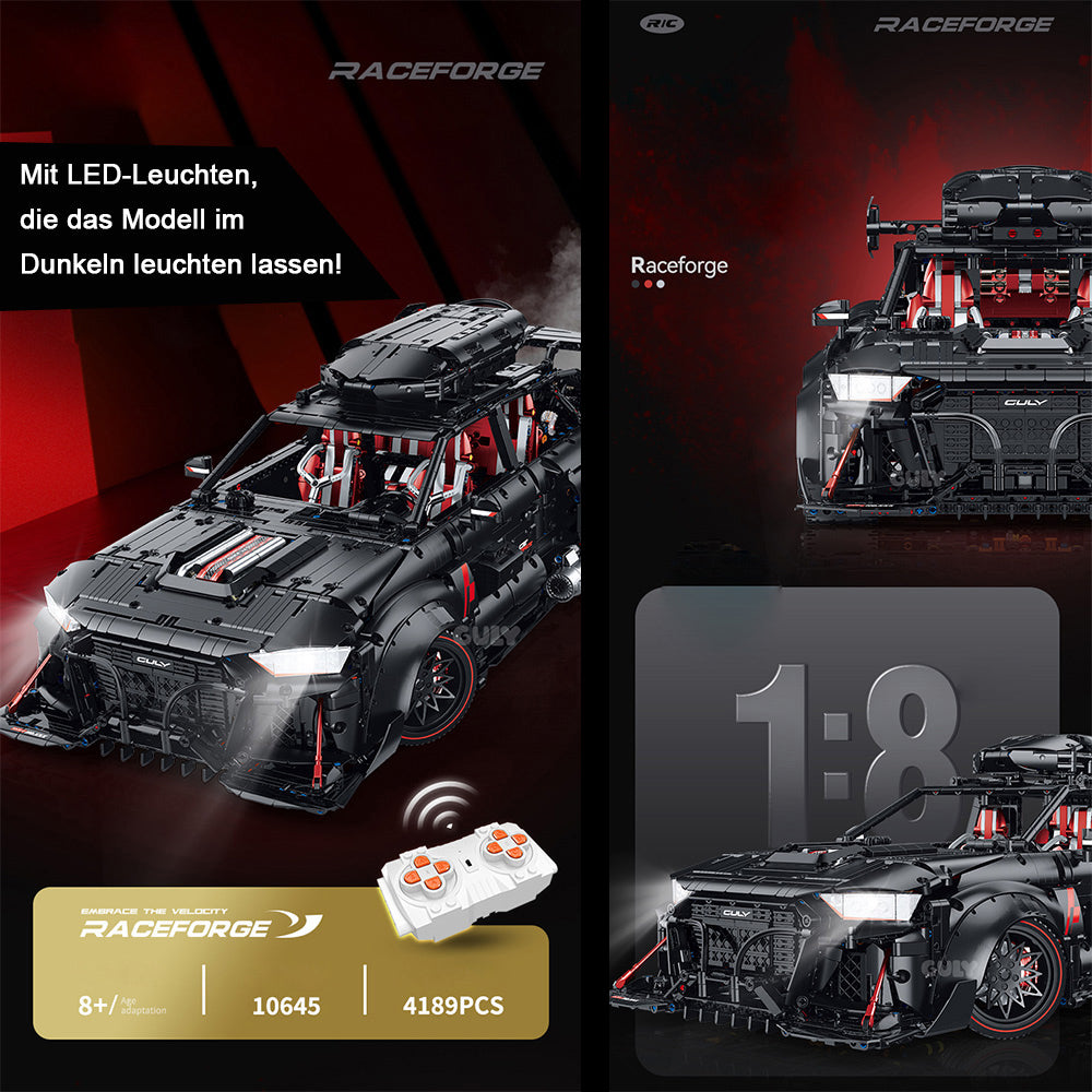Technik Auto 1: 8 für Audi RS6, Groß Auto mit 6 Motoren Set, Technik Auto ModeII Bausatz, 4189 TeiIe MOC Superauto ModeII, für Audi RS6 Technik Auto