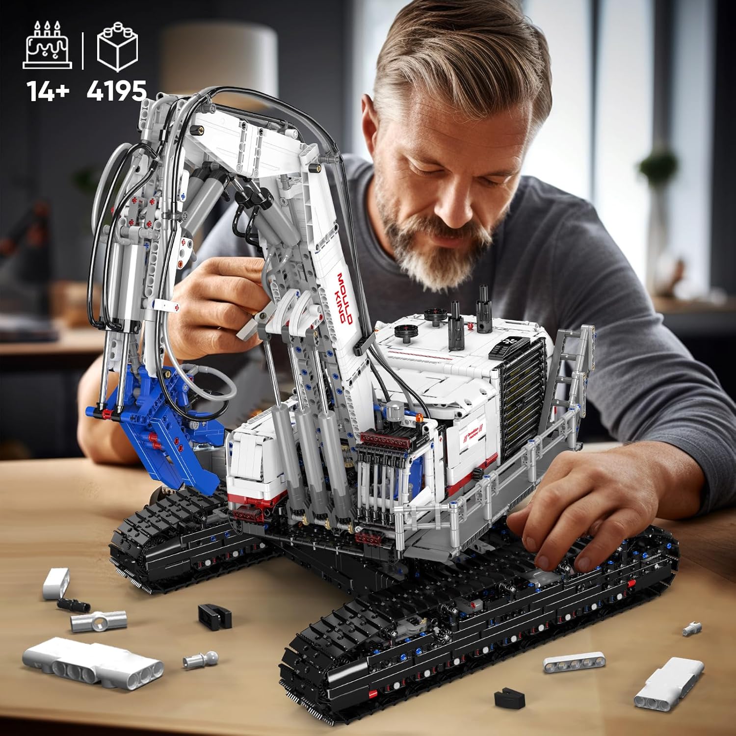 Mould King 17062 MOC Technik Ferngesteuert Abbruchkran APP Abbruchmaschine Klemmbausteine