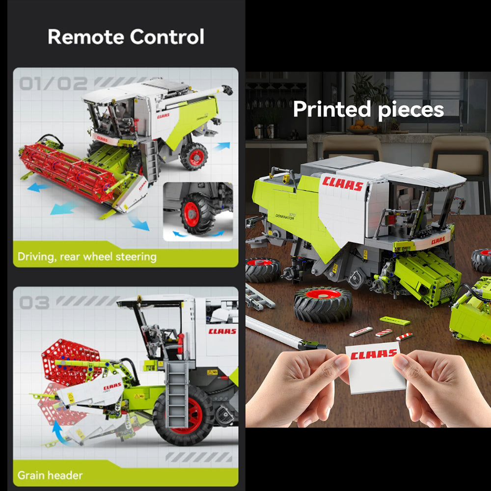 CLAAS DOMINATOR 370, CaDA C61508W MOC Mähdrescher KIemmbausteine (4567 Teile)