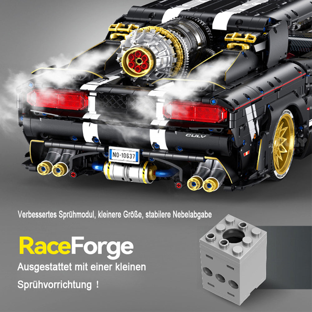 Technik Auto für Dodger Challenger, 3750+ Teile MOC Sportwagen Bausatz mit 9 Motoren Set, 1:8 KIemmbausteine für Kinder und Erwachsene