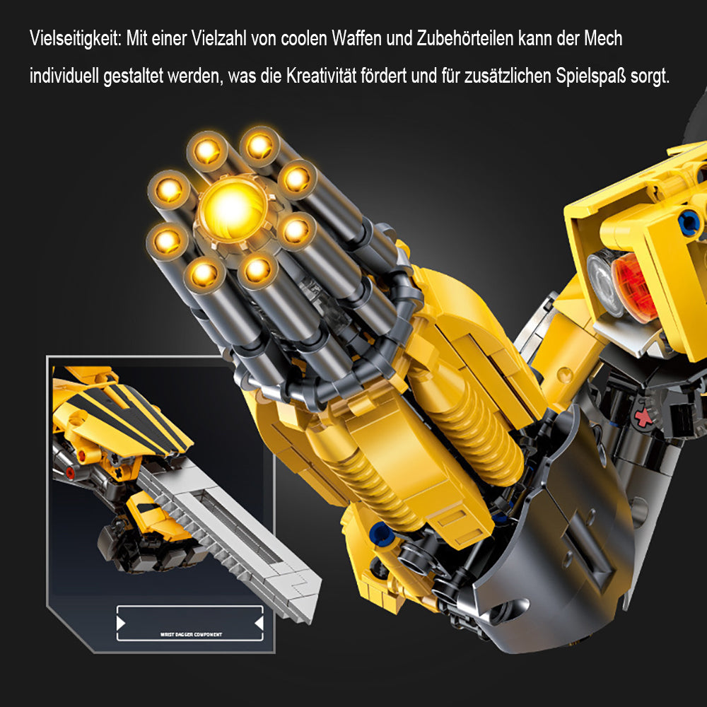 Technik Bumblebee Mech Roboter, 3855 Teile Technik Mech groß Bausatz, Mech Roboter KIemmbausteine für Kinder, Erwachsene Baumeister