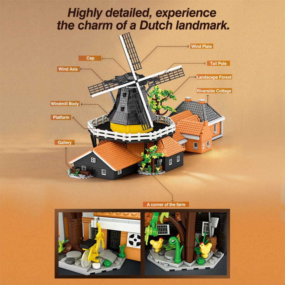 Architecture 55019 Niederländische Windmühle, 4801 Teile
