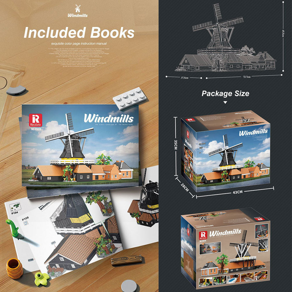 Architecture 55019 Niederländische Windmühle, 4801 Teile