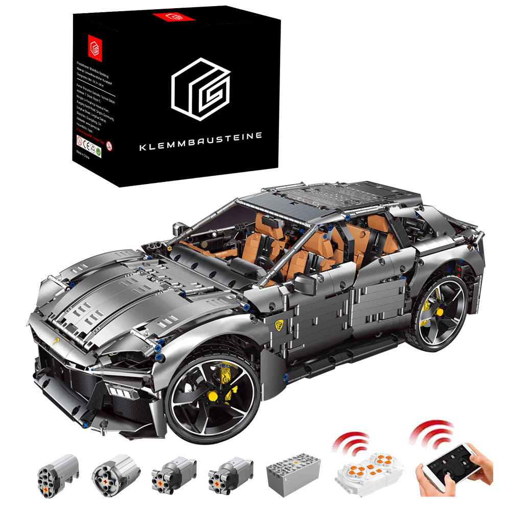 Technik Auto für Ferrari SUV, 3450+ Teile Technik Supercar Technik Auto Ferngesteuert Modell, Technik Auto Modell Kompatibel mit Lego Technik