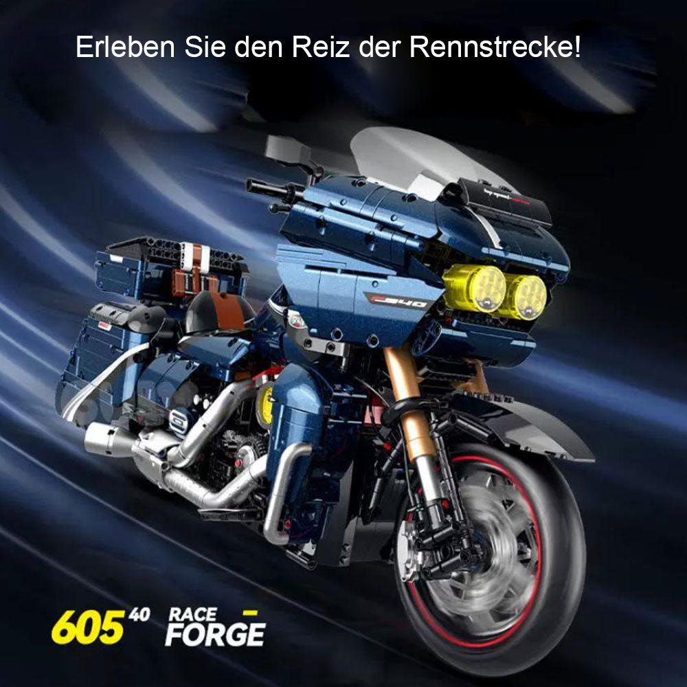 Technik Motorrad für Harley Davidson Road Glide CVO Modell, 2410 Teile Technic Motorrad Klemmbausteine kompatibel mit Lego Technik