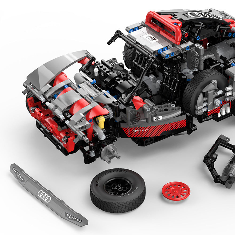 Technik Auto für Audi RS Q e-tron, Maßstab 1: 14 MOC Sportwagen Bausatz mit Motor KIemmbausteine für Kinder und Erwachsene