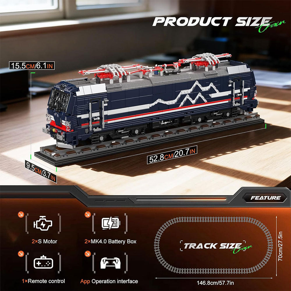 Technik Siemens Vectron Lokomotive Klemmbaustein Eisenbahn, MOC 3072+ Zug Bausteine Set mit APP und Fernbedienung