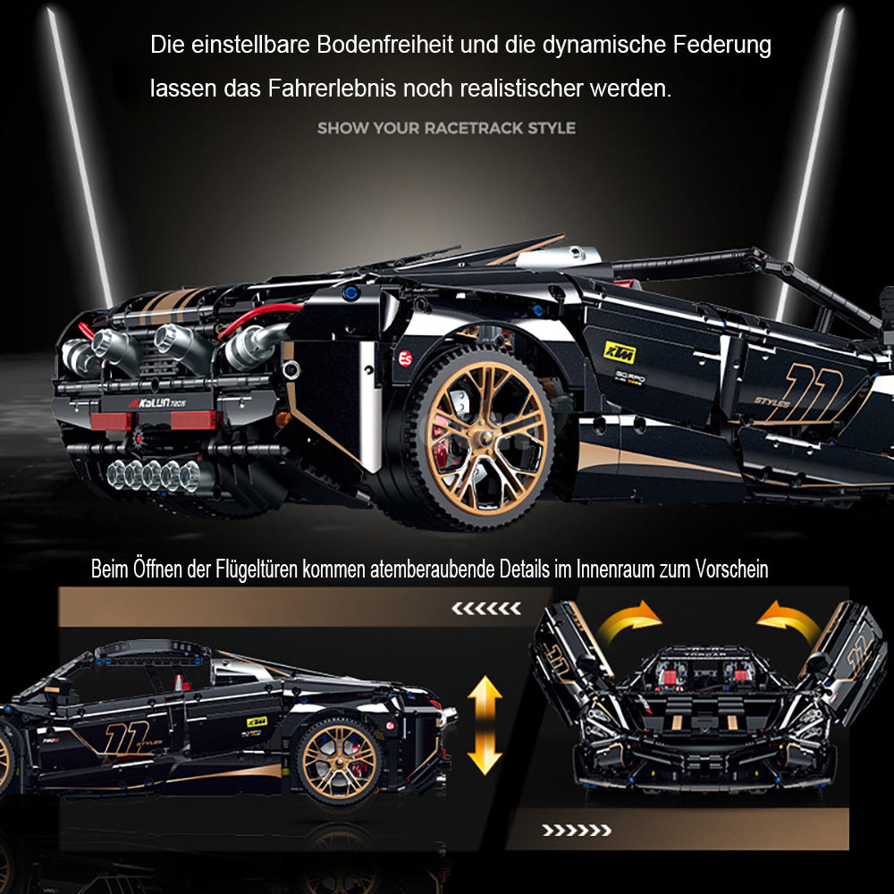 Technik Auto für McLaren 720S Modell, 3650+ Teile Technik Auto Technik Sportwagen, 1:8 Groß MOC Technik Auto Modell Bauset Kompatibel mit Technik Auto, G-10625