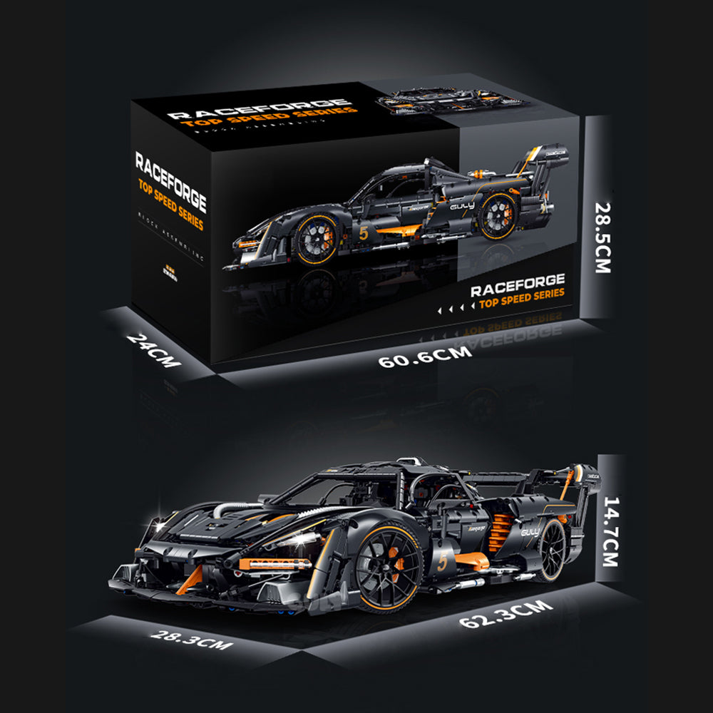 Technik Auto 1: 8 für Mclaren Senna Hypercar, Technik Auto mit 6 M0T0REN Technik Auto Bausatz MOC Auto KIemmbausteine für Mclaren Senna Technik Auto, Originalverpackung