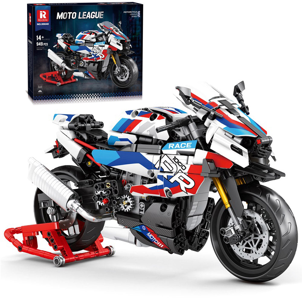 Technik Motorrad Bausatz für BMW S 1000 RR, 1:8 Groß Technik Motorrad ModeIIbausatz,949 Klemmbausteine Technik Motorrad Bausteinsatz für Kinder Erwachsene