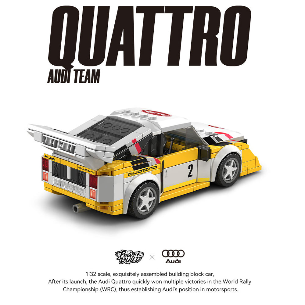 Technik Auto für Audi Quattro WRC Team, MOC Audi Rally Auto, 1362 KIemmbausteine Technik Rennauto für Kinder, Erwachsene, Baumeister, PB-8812