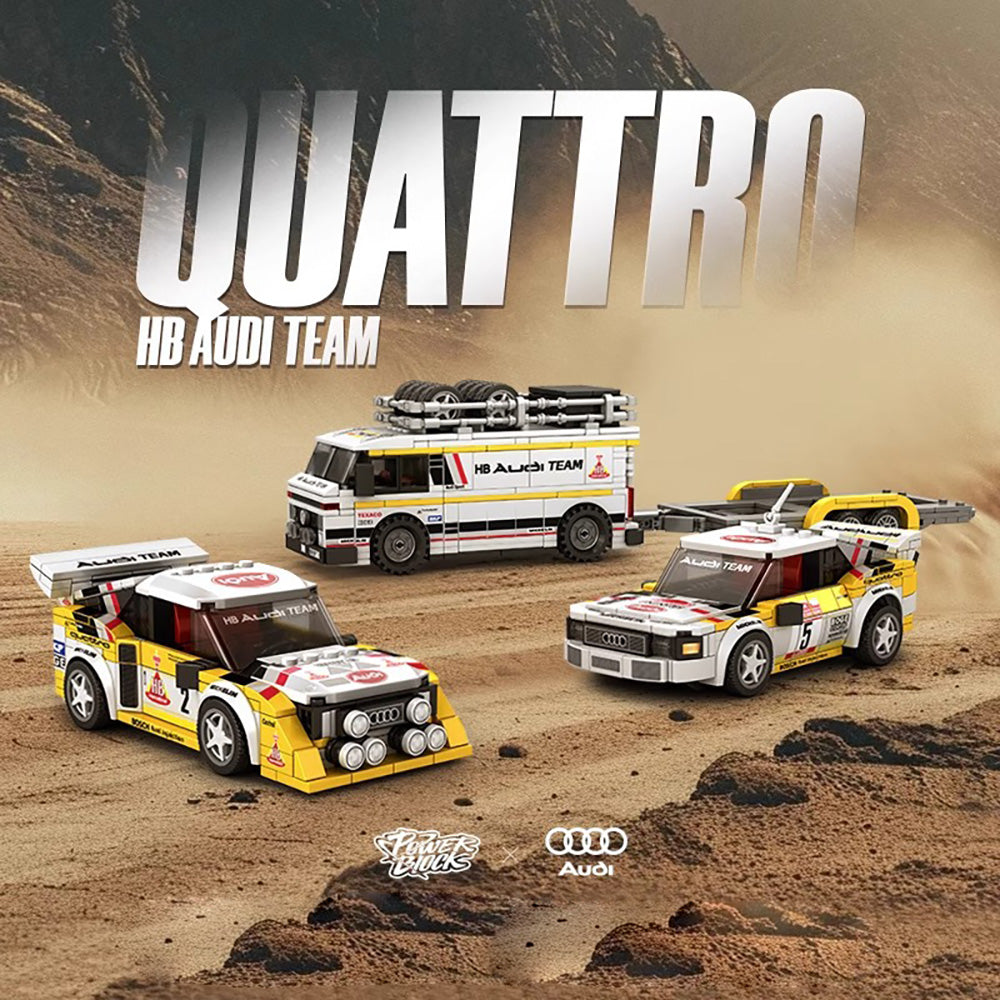 Technik Auto für Audi Quattro WRC Team, MOC Audi Rally Auto, 1362 KIemmbausteine Technik Rennauto für Kinder, Erwachsene, Baumeister, PB-8812