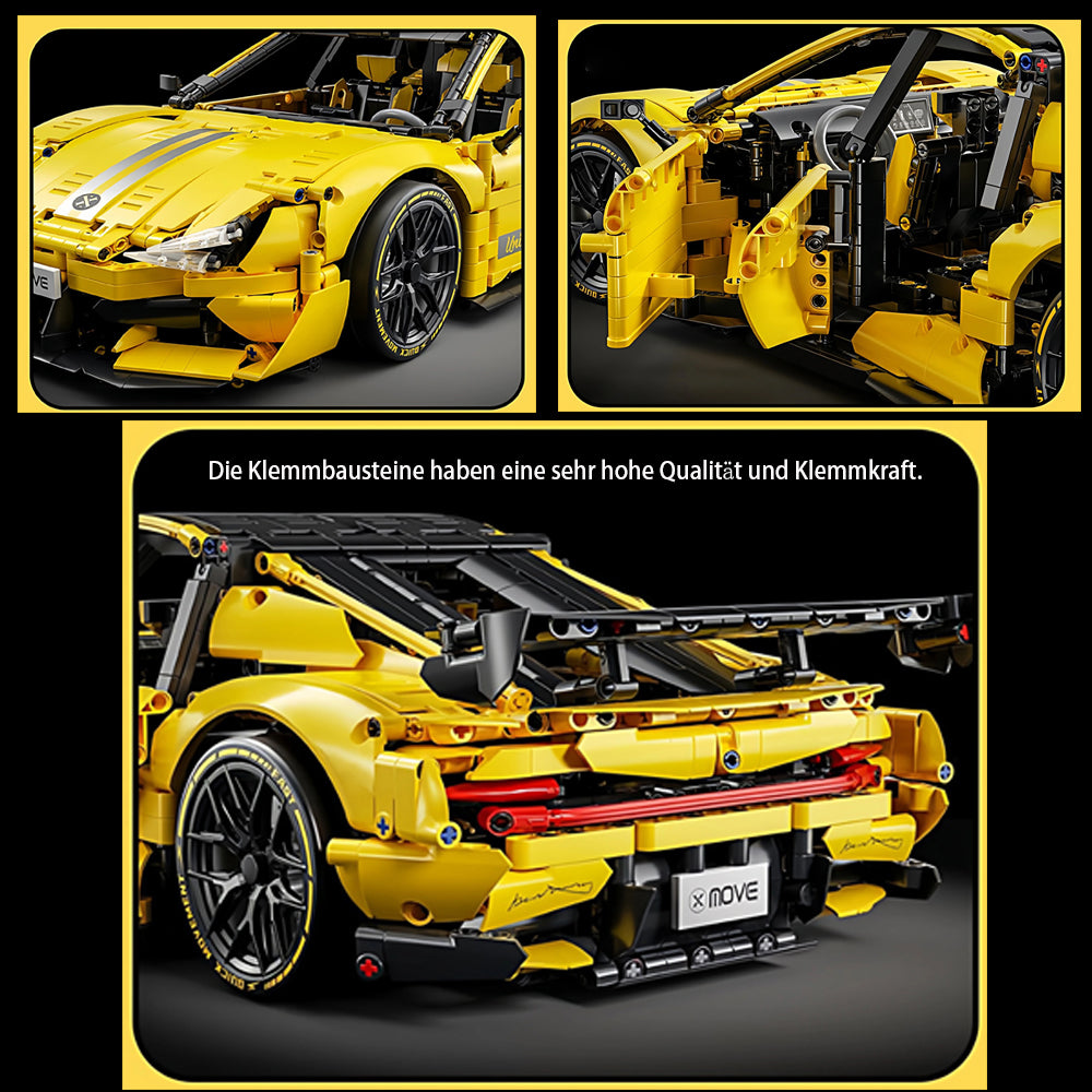Technik Auto für Xiaomi SU7 Ultra, Technik Rennauto KIemmbausteine, Maßstab 1: 10 Modell, 2000+ Teile Technik 66649 Bausatz