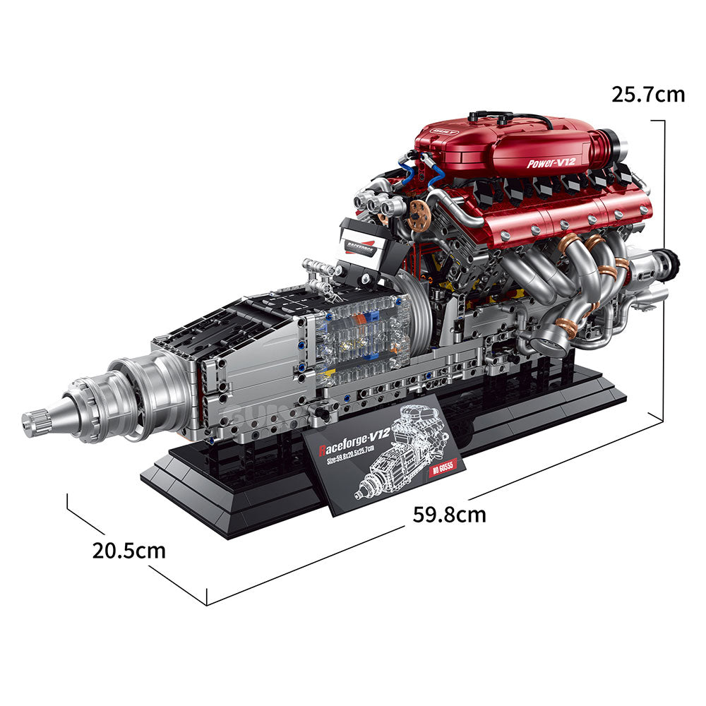 Technik V12 Engine, 2378 Teile mit Motoren, LED und Sprühgerät Klemmbausteine für Erwachsene(Originalverpackung)
