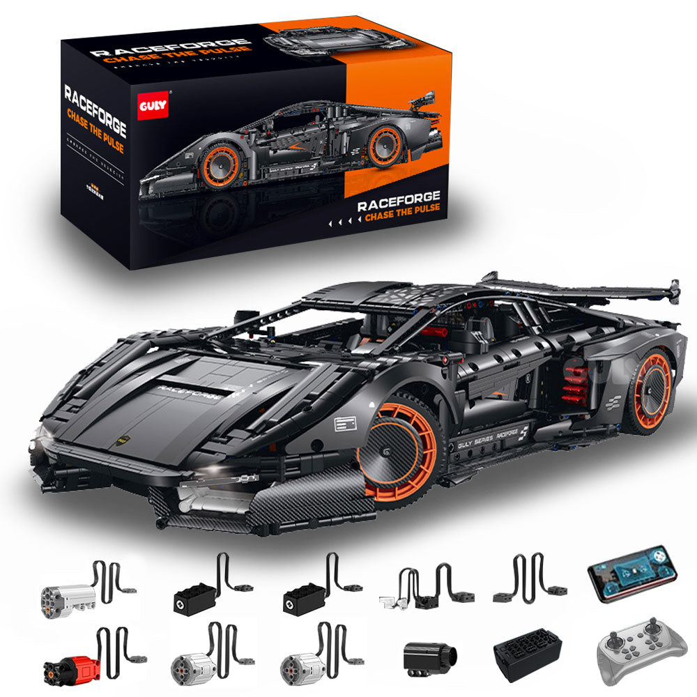 Technik Auto Countach 1: 8 SuperSportwagen, Groß Auto mit LED Set, G-10663 Technik Supercar ModeII Bausatz, 3883 TeiIe MOC Superauto ModeII, für lamborghini Countach (Originalverpack)