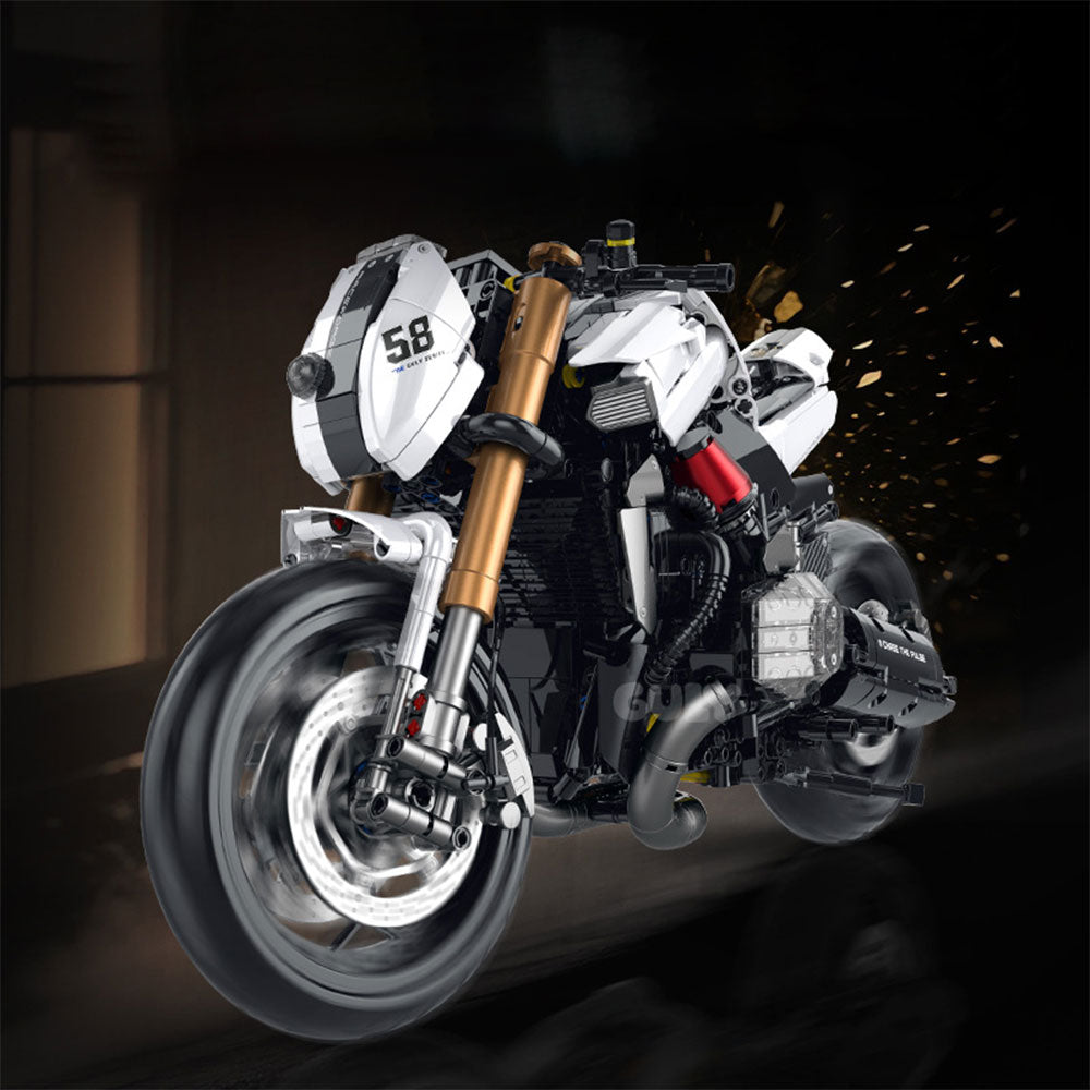 Technik Motorrad für BMW R1200 RLC Modell, 1828 Teile Technic Motorrad Klemmbausteine kompatibel mit Lego Technik