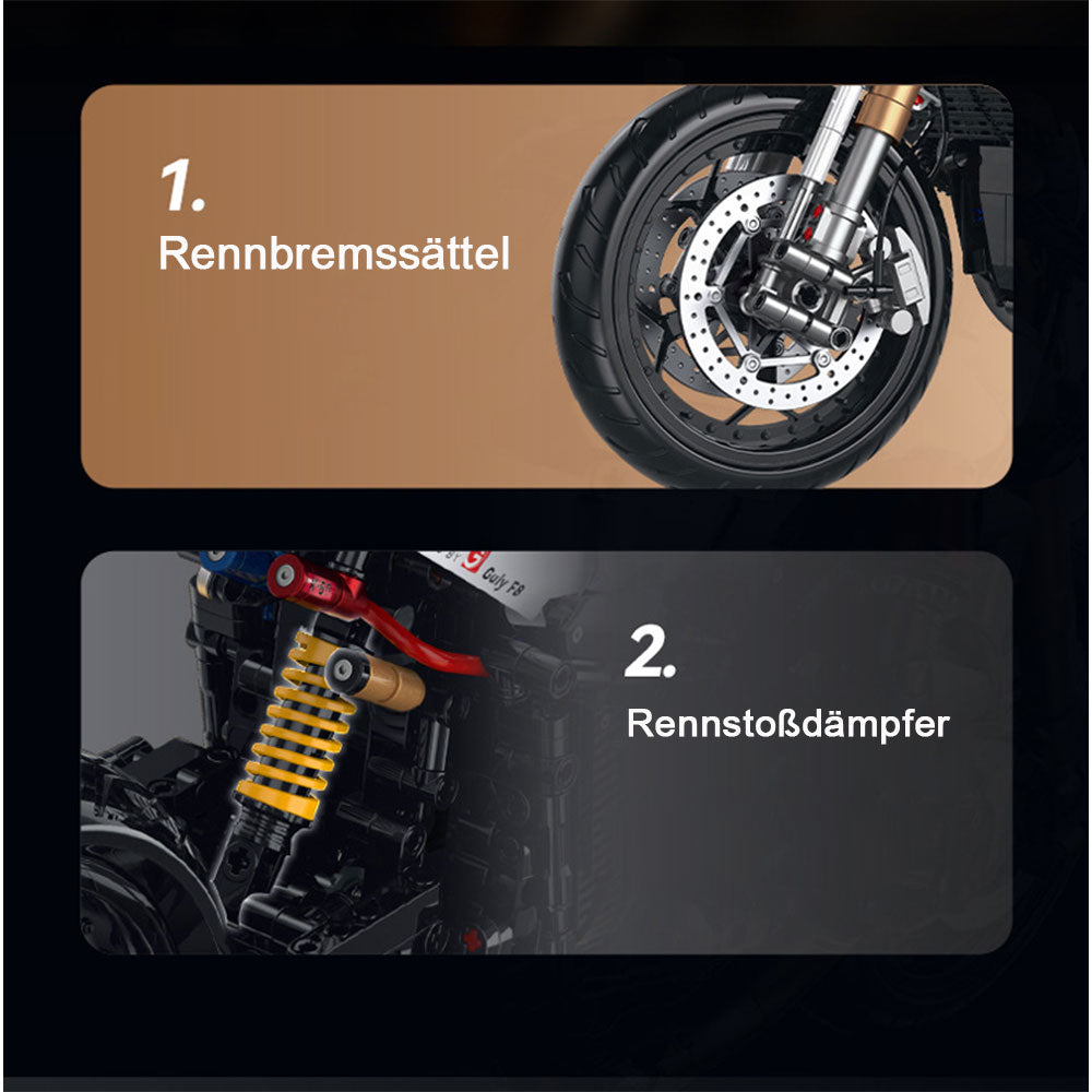Technik Motorrad für BMW R1200 RLC Modell, 1828 Teile Technic Motorrad Klemmbausteine kompatibel mit Lego Technik