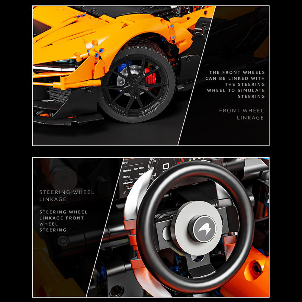 Technik Auto für Mclaren W1 Hypercar, T-5051 Technik Rennauto, Maßstab 1: 6 Modell, 5070 Teile Bausatz, Mit Originalverpackung