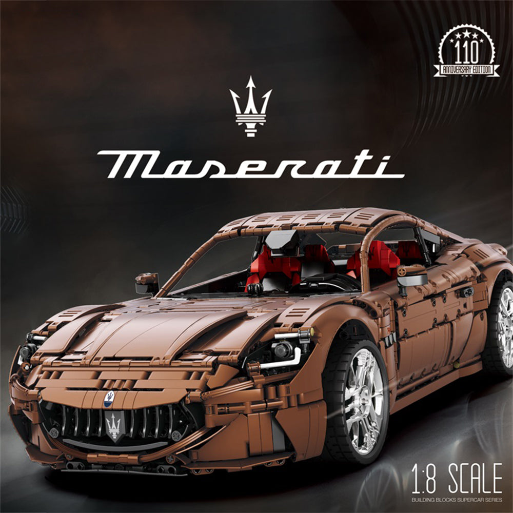 Technik Auto 1: 8 für Maserati Gran Turismo 110 Limitierte Auflage Supercar, Technik Auto mit 5 M0T0REN Technik Auto Bausatz MOC Auto KIemmbausteine für Maserati Technik Auto, Originalverpackung