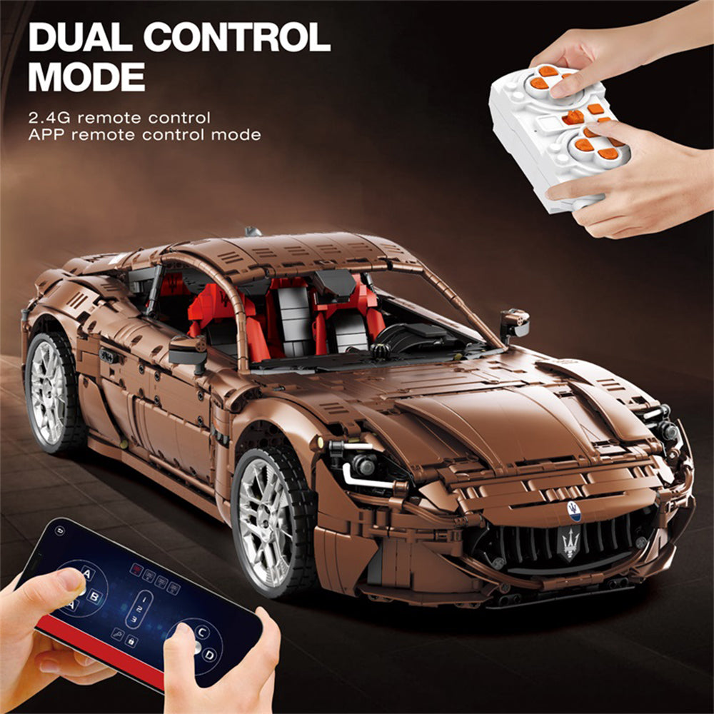 Technik Auto 1: 8 für Maserati Gran Turismo 110 Limitierte Auflage Supercar, Technik Auto mit 5 M0T0REN Technik Auto Bausatz MOC Auto KIemmbausteine für Maserati Technik Auto, Originalverpackung