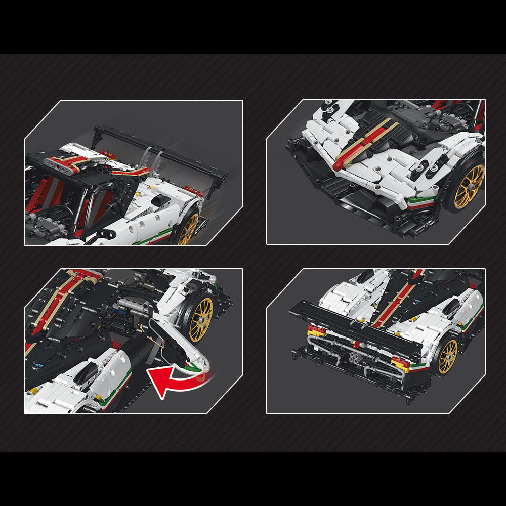 Technik Auto Pagani Zonda, 2299 Teile Technik Sportwagen Motorisierte Modell, Technik Ferngesteuert Auto Custom Bausteine Kompatibel mit Lego Technik