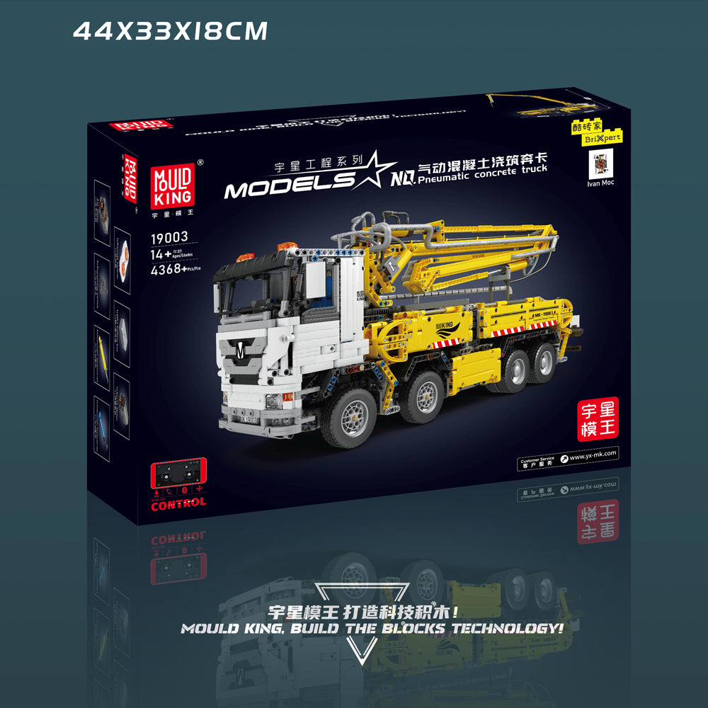 Technik LKW Mit Kran, Technik Kran Pneumatik LKW mit Beton-Kran, Technik Betonmischer mit Motoren, 4368 Teile Technik Kran Ferngesteuert Bausatz Kompatibel mit Lego Technik