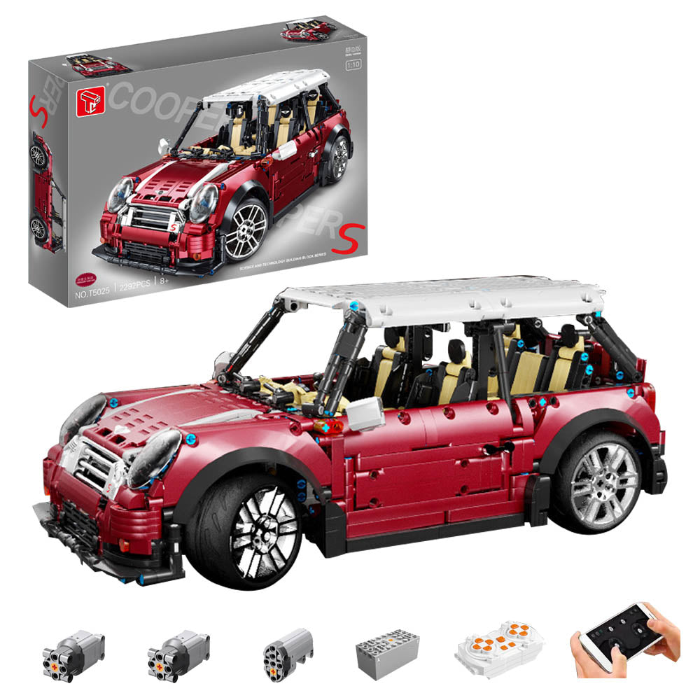 Technik Auto für BMW Mini Cooper S, Technik Ferngesteuert Auto Technik Sportwagen mit Motoren Bauset Kompatibel mit Lego Technik (2292 Teile)