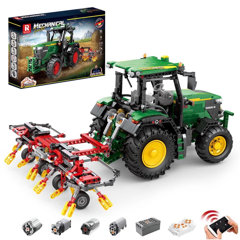 Technik Traktor Ferngesteuert, Technic Traktor 22015, Technik Tractor Groß, 1828 Teile Modell Bauset Kompatibel mit Lego Technik Traktor