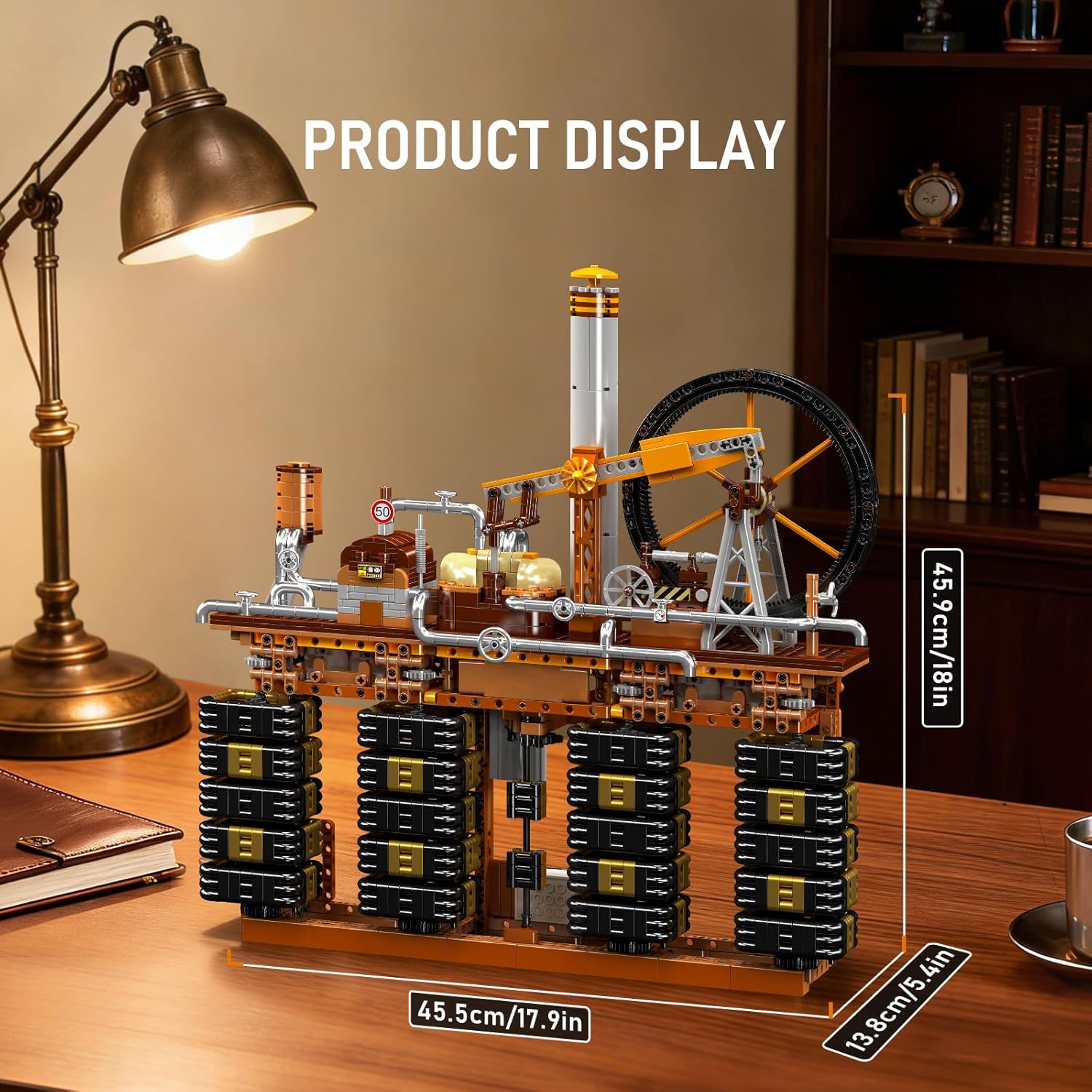 Technik Steampunk Mechanische Uhr Klemmbausteine Set mit App-Steuerung, Motorisiertes Zahnrad Modell, DIY Baukasten Tischuhr, Technik Klemmbausteine Spielzeug für Erwachsene, 3234 Teile