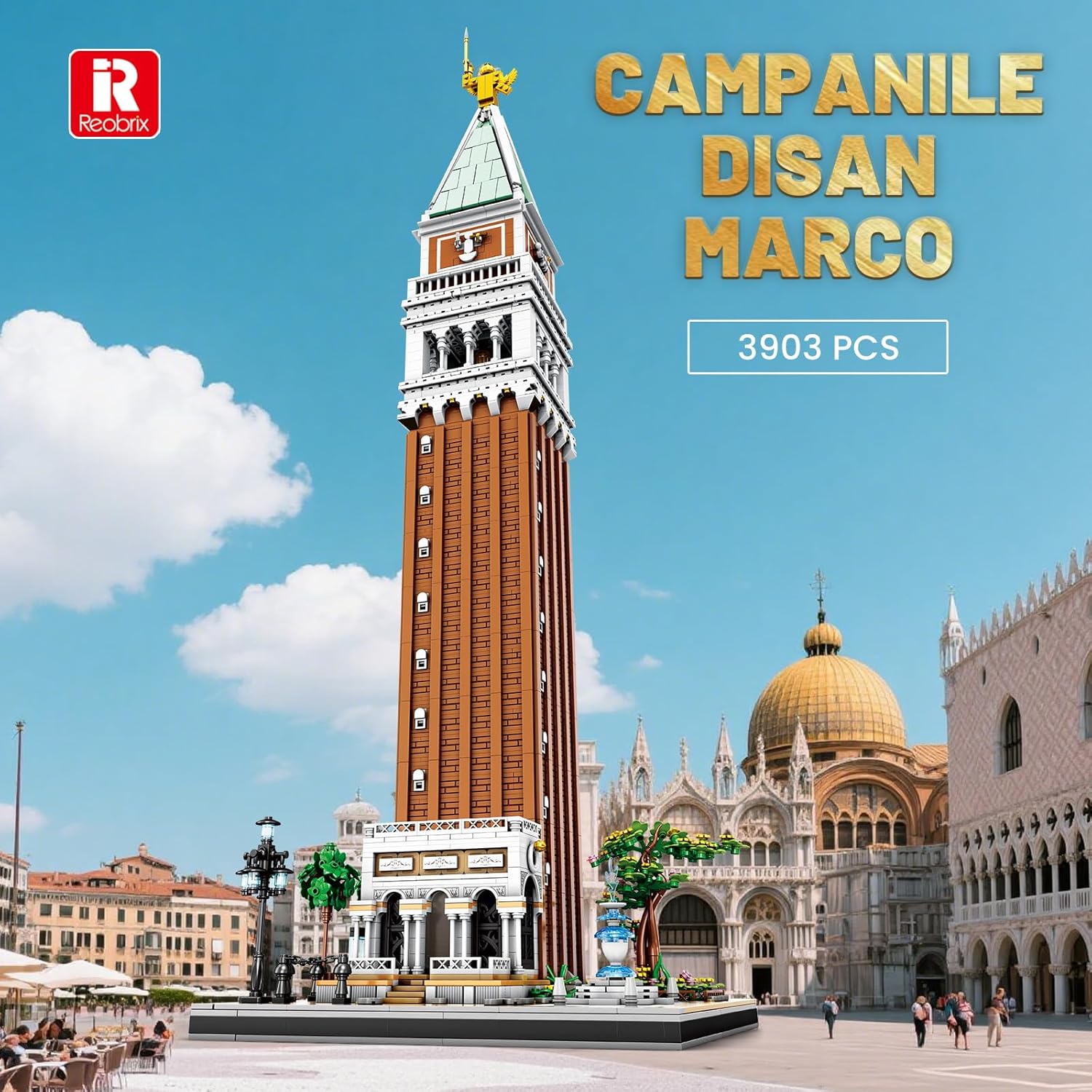 Markusturm in Venedig Architektur Klemmbausteine Set - 3903 Teile Gotisches Modular Building Modell Bausatz