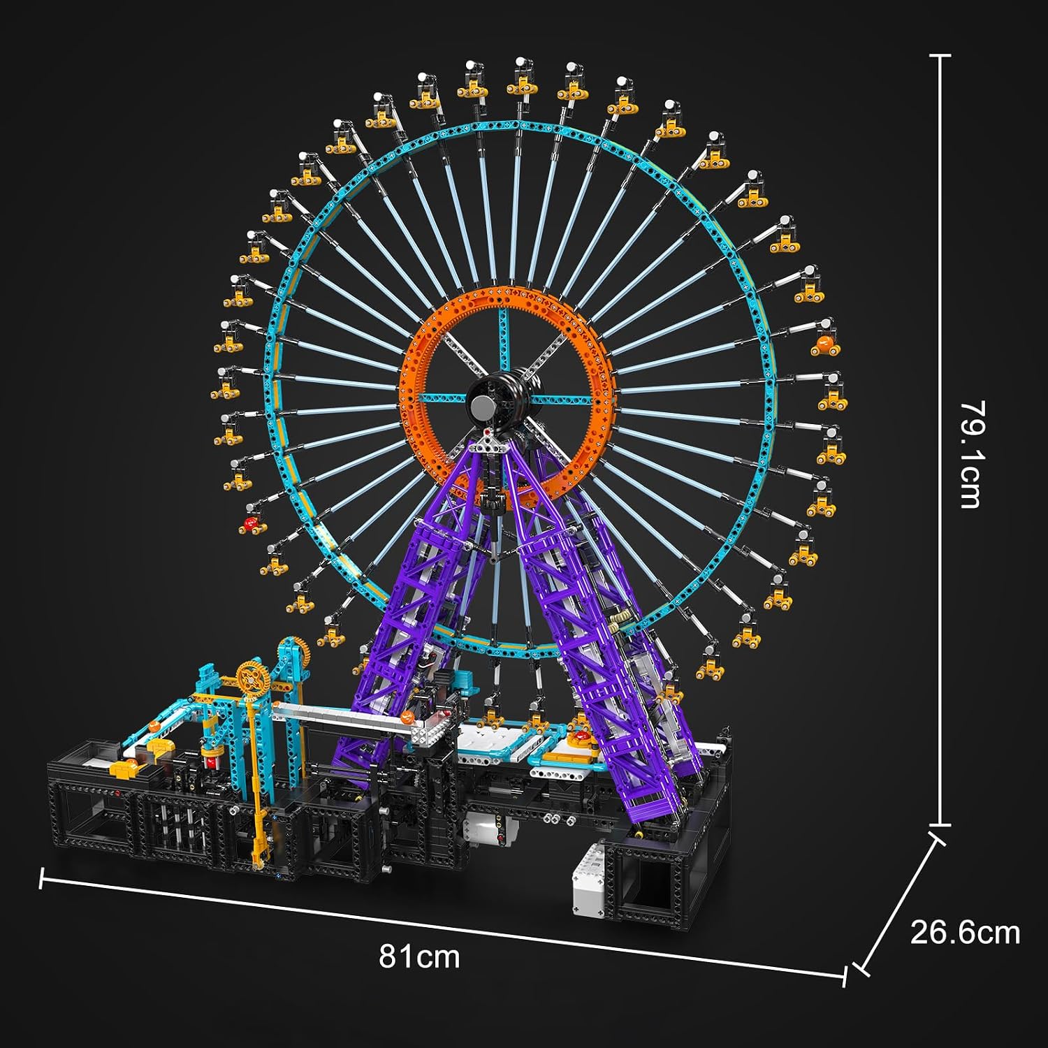Technik MOC Kugel-Riesenrad Bausteine Modell Großes Elektrisches Freizeitpark-Bauset Riesenrad, 4402 Teile