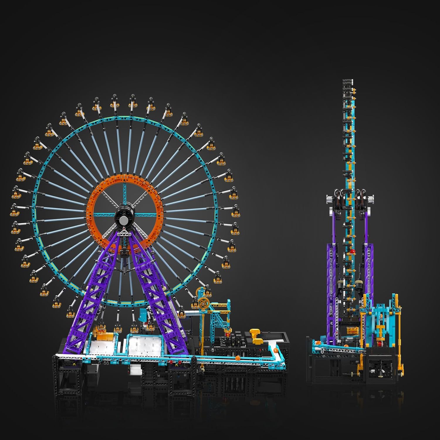 Technik MOC Kugel-Riesenrad Bausteine Modell Großes Elektrisches Freizeitpark-Bauset Riesenrad, 4402 Teile