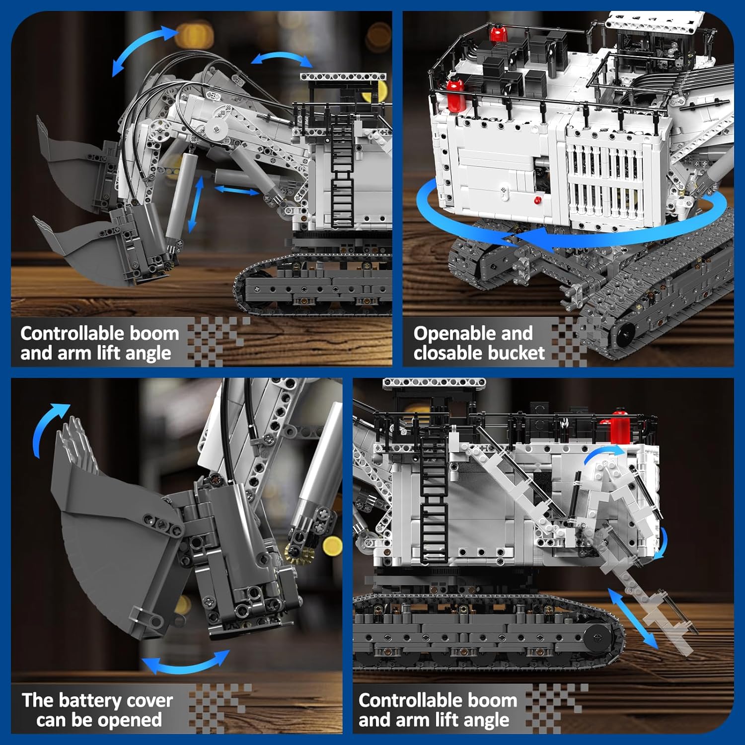 MOC-17067 Technik Bagger Liebherr R9800 Raupenbagger, Ferngesteuerter Bagger Modell Bausatz für Erwachsene mit 8 Motoren (über 3567 Teile)