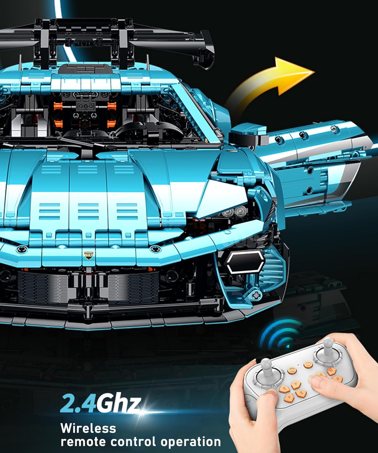 Technik Auto Lamborghini Huracan Bausatz, G10660, 3601 Teile mit Motoren und LED Groß Ferngesteuert Auto MOC Klemmbausteine für Erwachsene (Originalverpackung) (Dynamische Deluxe-Edition)
