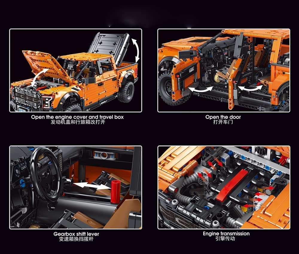 Technik Auto für Ford Raptor F-150, 3249 Teile Technik Pick-up Modell, Truck Modellbau Kompatibel mit Lego Technik