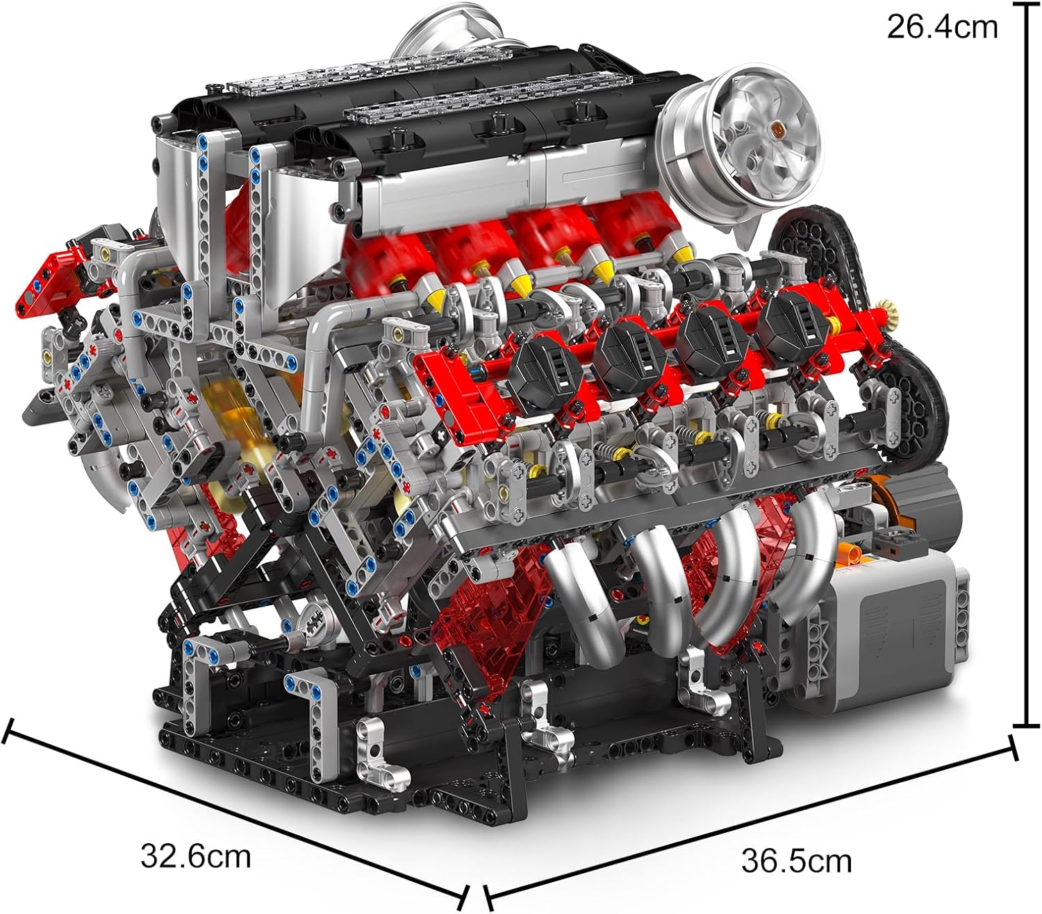 Technik V8 Motor Groß（V8）Die Achtzylinder-Reihenbenzinmotor-Blockbausatz, 2718 Teile Technic Klemmbausteine Bausatz Enthält Motor und Batteriekasten V8-Motor
