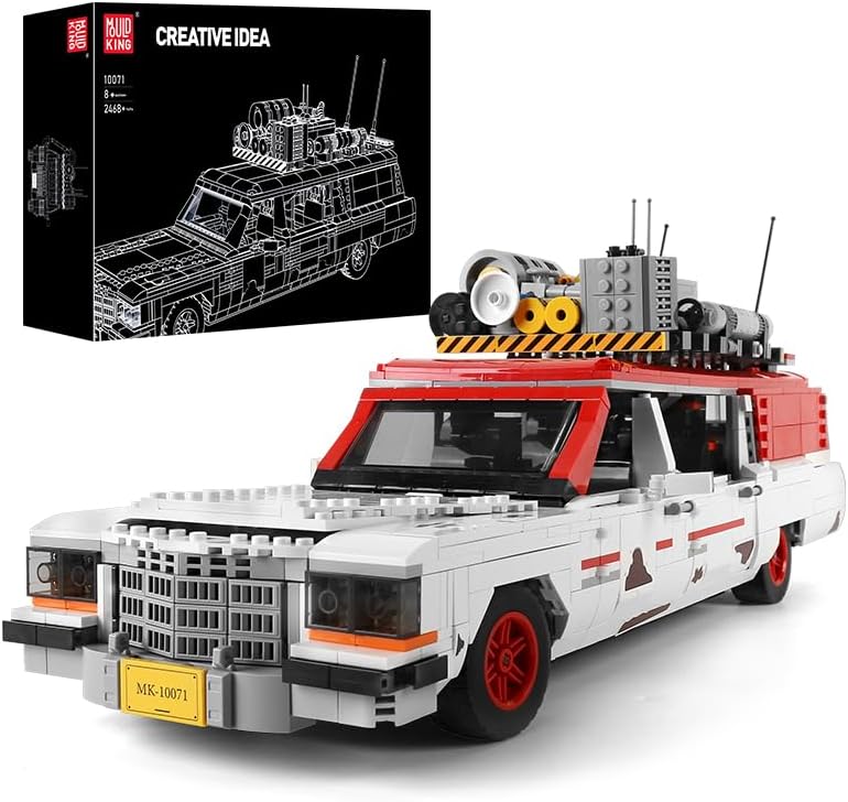 Technik Auto für Icons Geisterbus ECTO-1 Auto Modellauto Bausatz,2468 Teile Klemmbausteine