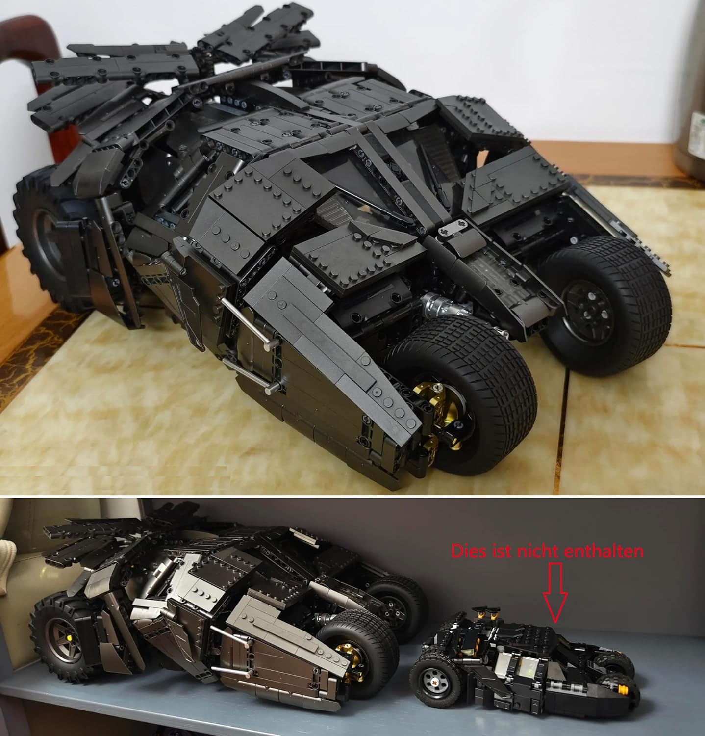 Technik Auto für Batmen Batmoblie, Mit Motor Set, 1:8 Groß Auto Modellbausatz, 2830 Teile Klemmbausteine Auto Bausteine MOC Bausatz, Kompatibel mit Technik Batman Batmobile Tumbler