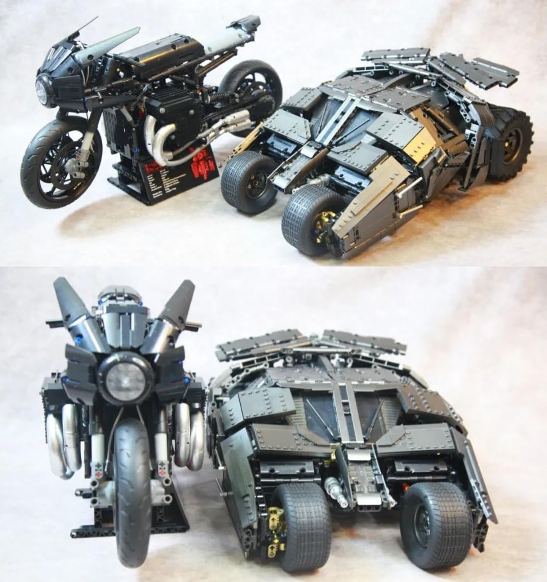 Technik Auto für Batmen Batmoblie, Mit Motor Set, 1:8 Groß Auto Modellbausatz, 2830 Teile Klemmbausteine Auto Bausteine MOC Bausatz, Kompatibel mit Technik Batman Batmobile Tumbler