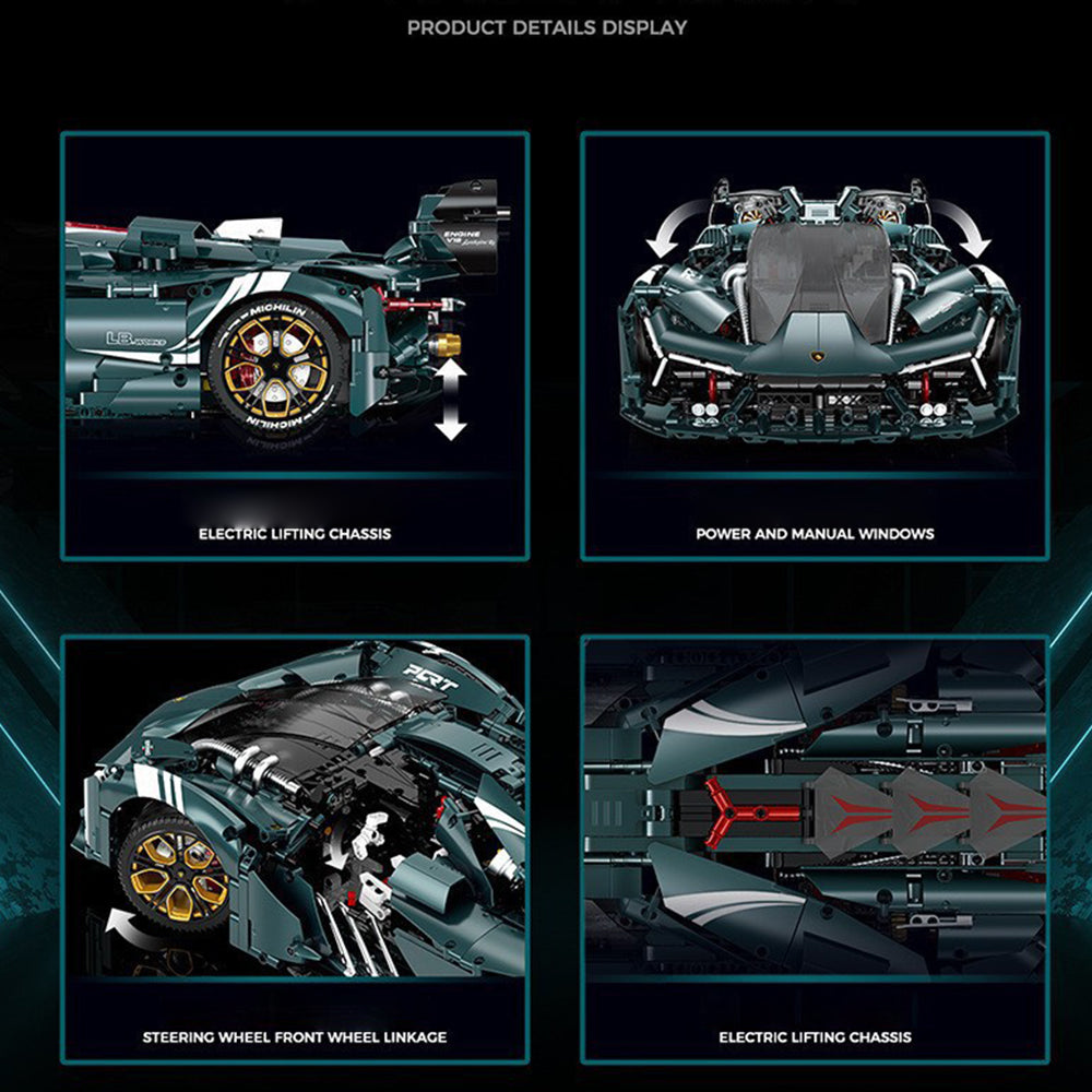 Technik Auto für Lamborghini Terzo Millennio Supercar, 3466+ Teile Technik Auto Modellbau, Technic Supersportwagen Modell Bausatz Kompatibel mit Technik Auto, K-10611