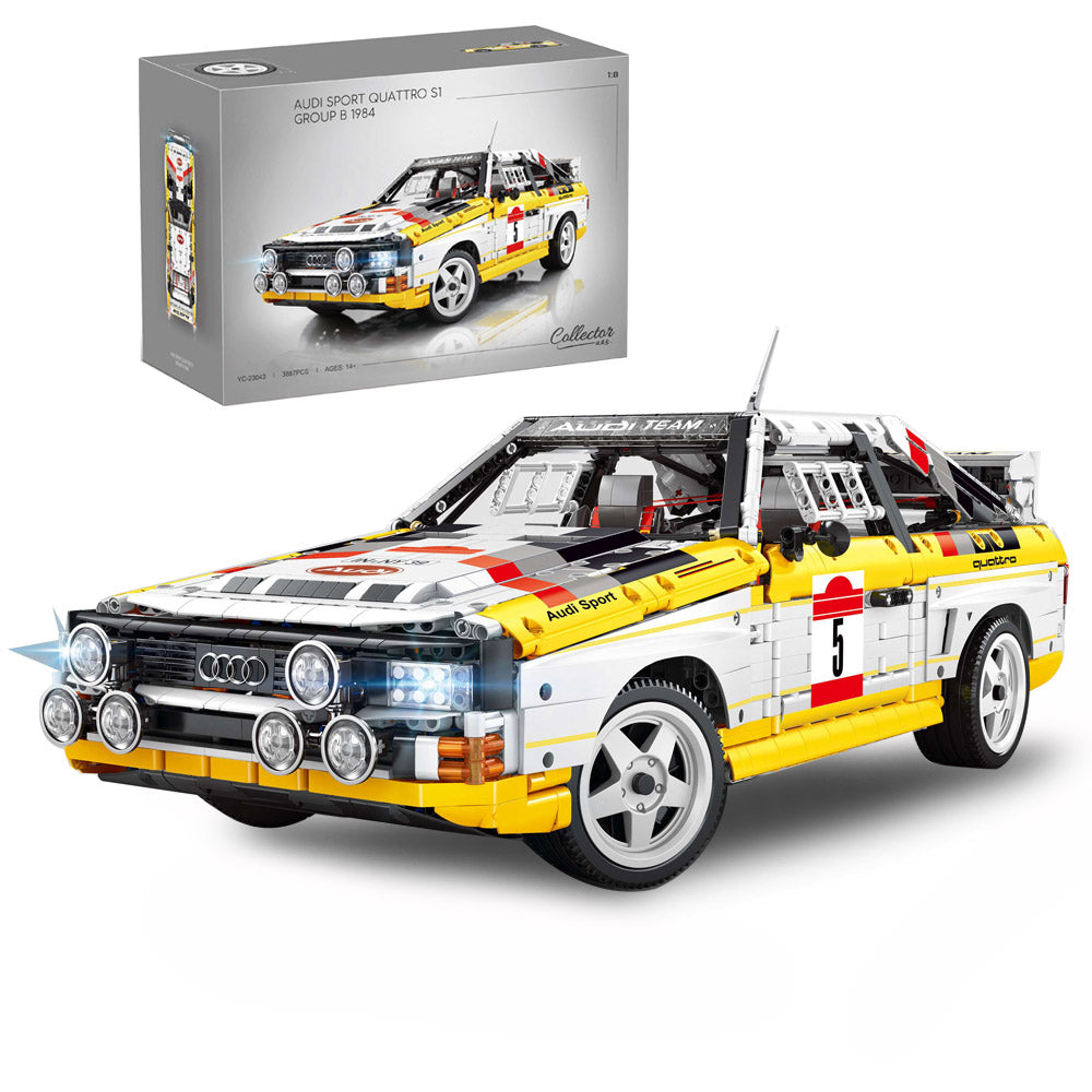 Technik Auto für Audi Sport Quattro S1 Group B 1984, MOC S1 Auto, 3880 KIemmbausteine Technik Sportwagen für Kinder, Erwachsene, Baumeister, YC-23043